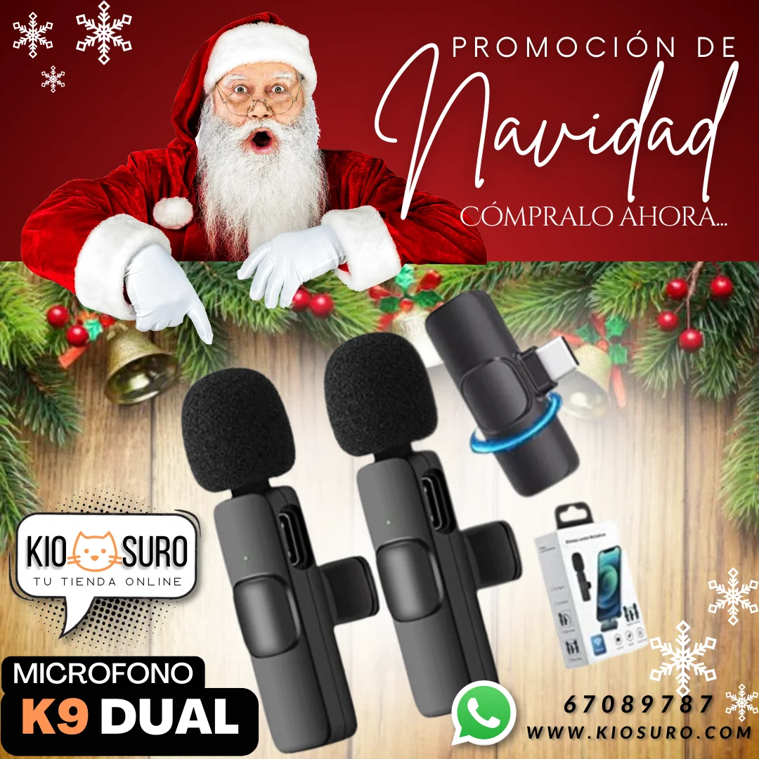 Micrófono Inalámbrico K9 1 Drag 2 Micrófonos Duales Profesionales